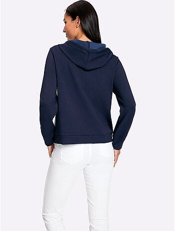 Sweatshirt à capuche jolis coloris contrastés - taille standard - helline