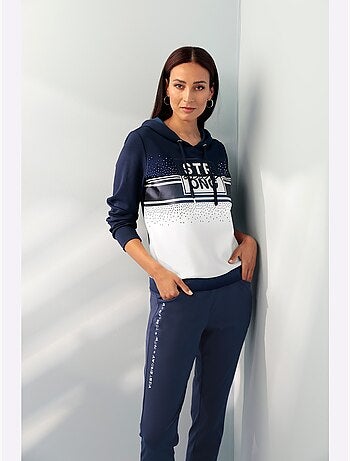 Sweatshirt à capuche jolis coloris contrastés - taille standard - helline