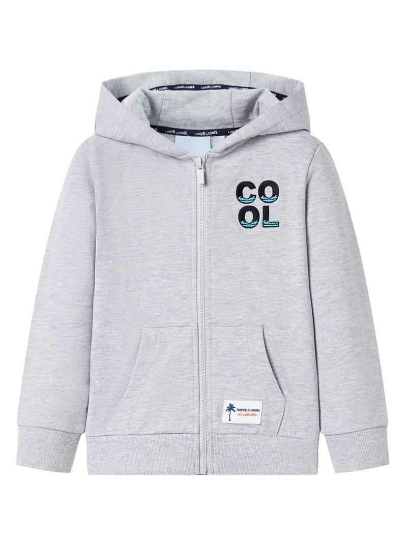 Sweatshirt À Capuche Pour Enfants Coton - VidaXL Gris - Kiabi