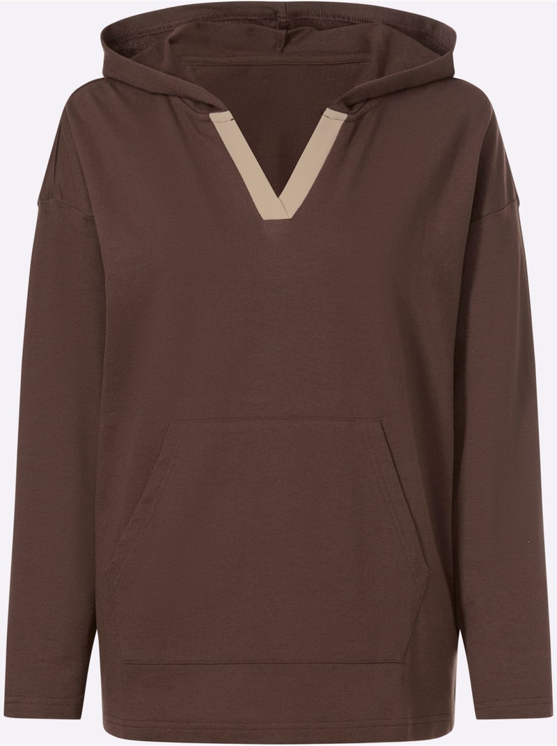 Sweatshirt à Capuche Qualité Sweatshirt Agréable - Taille Standard - Moda Vilona Marron/Choco - Kiabi