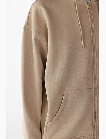 Sweatshirt à capuche zippé gratté penti