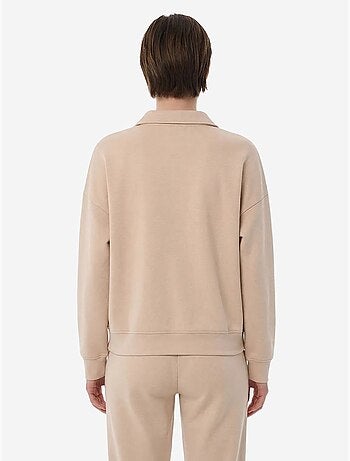 Sweatshirt à col polo en modal penti