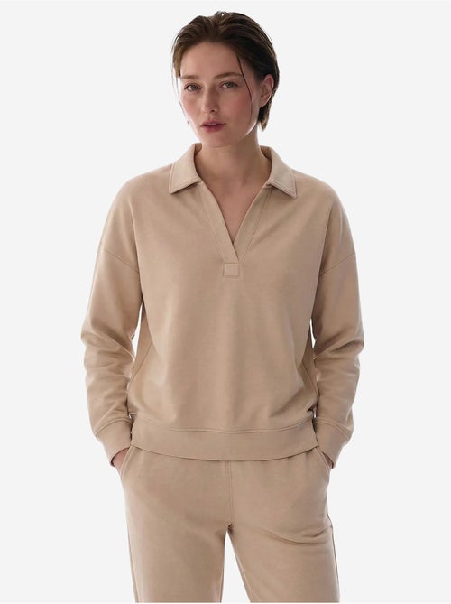 Sweatshirt à col polo en modal penti - Kiabi