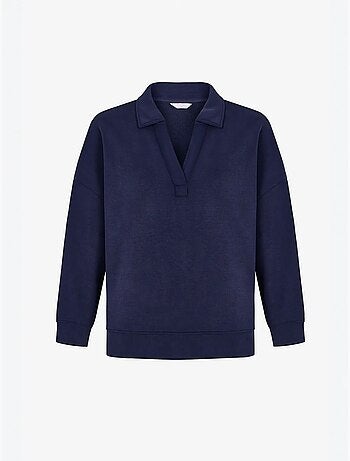 Sweatshirt à col polo en modal penti