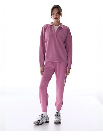 Sweatshirt à col polo en modal penti