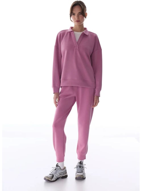 Sweatshirt à col polo en modal penti - Kiabi Sweatshirt à col polo en modal penti - Kiabi