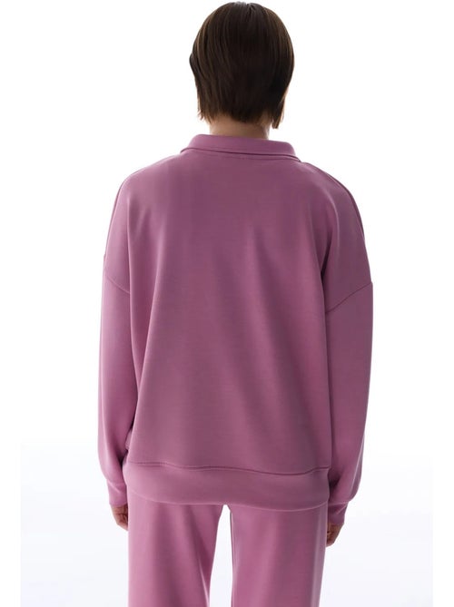 Sweatshirt à col polo en modal penti - Kiabi Sweatshirt à col polo en modal penti - Kiabi