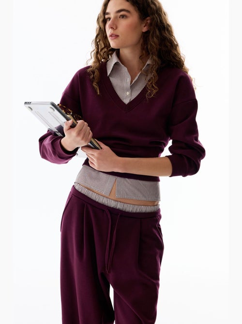 Sweatshirt à superposition chemise et col polo penti - Kiabi Sweatshirt à superposition chemise et col polo penti - Kiabi