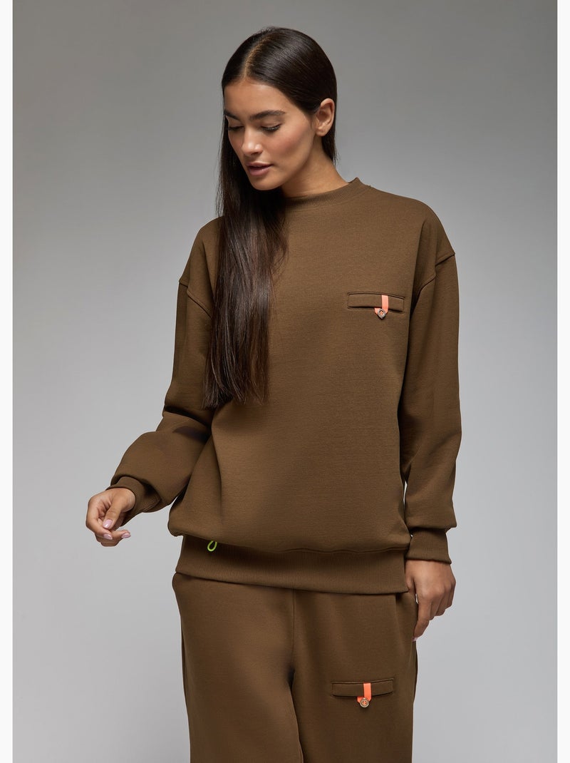 Sweatshirt aki  femme - sae paris Kaki - Kiabi