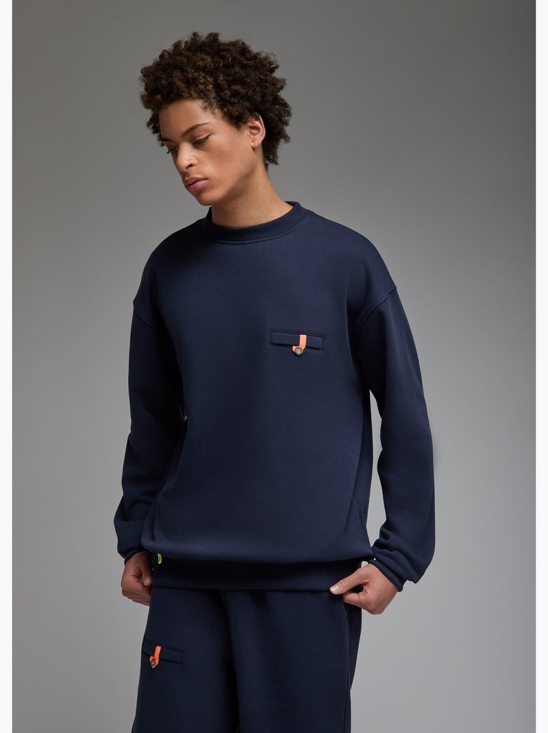 Sweatshirt aki  homme - sae paris Bleu - Kiabi