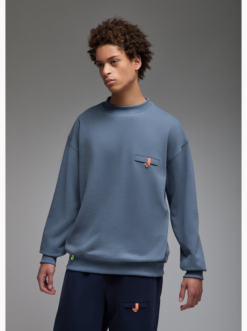 Sweatshirt aki  homme - sae paris Bleu - Kiabi