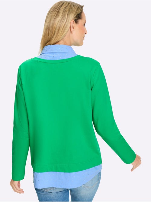 Sweatshirt Aspect 2 En 1 Tendance - Taille Standard - Helline - Kiabi Sweatshirt Aspect 2 En 1 Tendance - Taille Standard - Helline - Kiabi