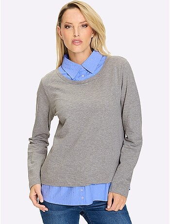 Sweatshirt Aspect 2 En 1 Tendance - Taille Standard - Helline