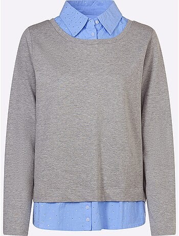 Sweatshirt Aspect 2 En 1 Tendance - Taille Standard - Helline