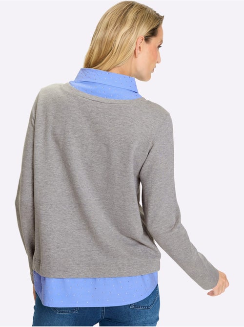 Sweatshirt Aspect 2 En 1 Tendance - Taille Standard - Helline - Kiabi Sweatshirt Aspect 2 En 1 Tendance - Taille Standard - Helline - Kiabi