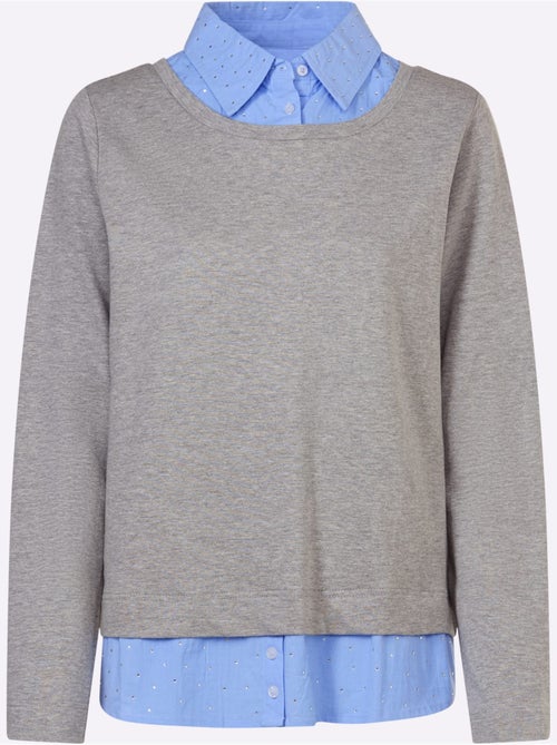 Sweatshirt Aspect 2 En 1 Tendance - Taille Standard - Helline - Kiabi Sweatshirt Aspect 2 En 1 Tendance - Taille Standard - Helline - Kiabi