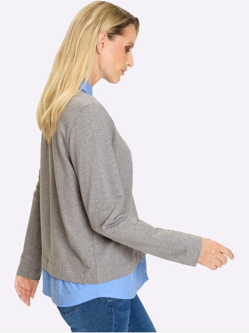 Sweatshirt Aspect 2 En 1 Tendance - Taille Standard - Helline - Kiabi Sweatshirt Aspect 2 En 1 Tendance - Taille Standard - Helline - Kiabi