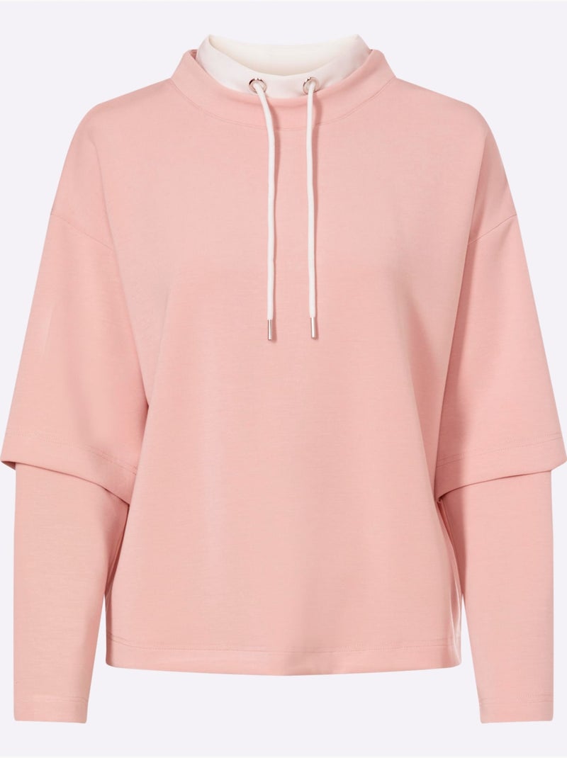 Sweatshirt Aspect 2 En 1 Tendance - Taille Standard - Helline Poudre - Kiabi