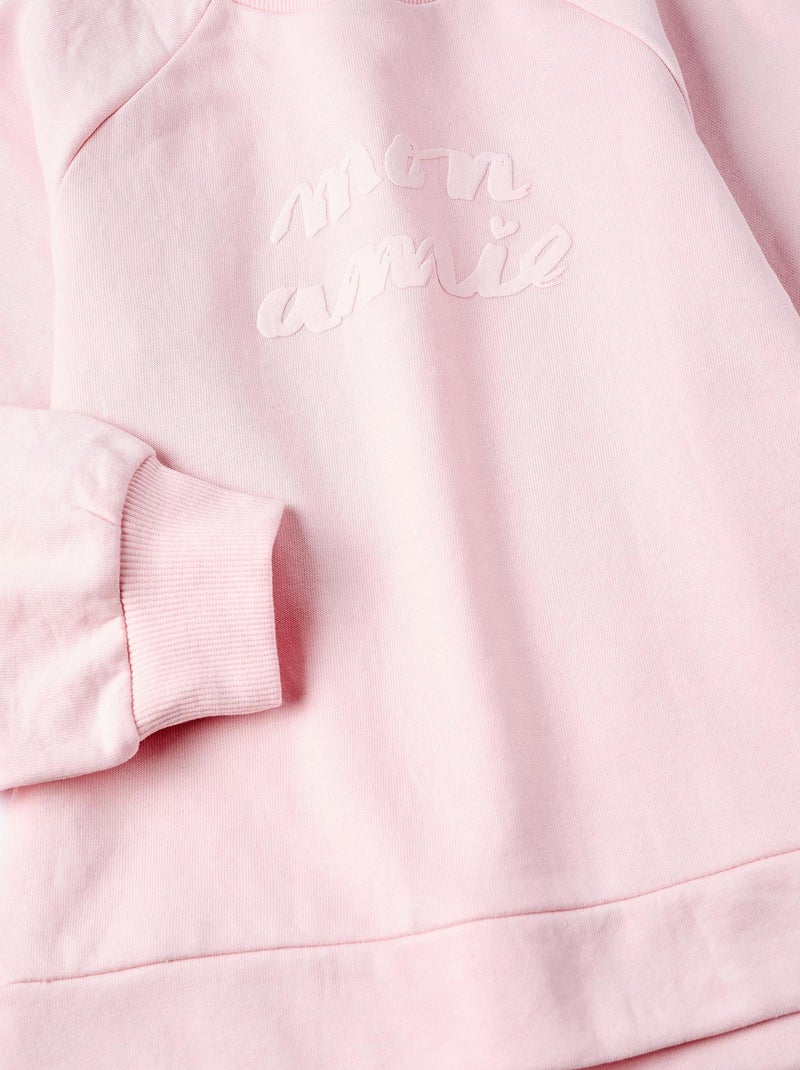 Sweatshirt avec motif gaufré, fond asymétrique OLYMPIA Rose clair - Kiabi