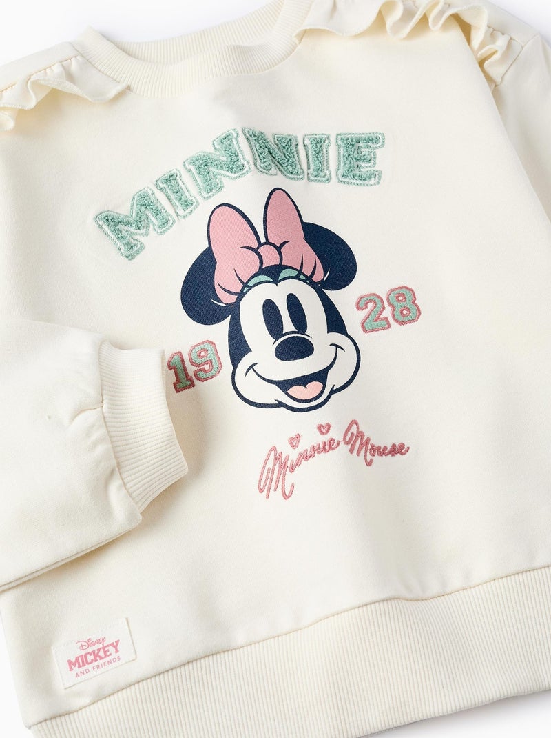 Sweatshirt avec volants, MINNIE Beige clair - Kiabi