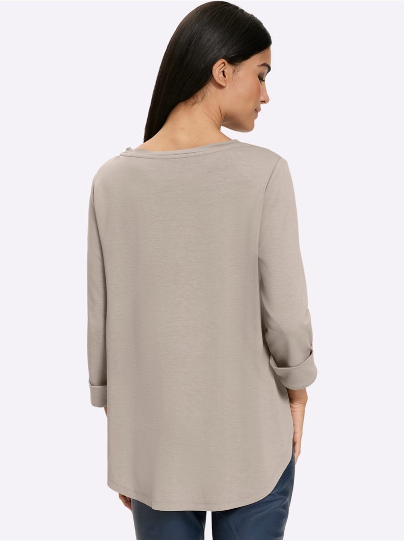 Sweatshirt bords ouverts modernes - taille standard - helline Beige - Kiabi