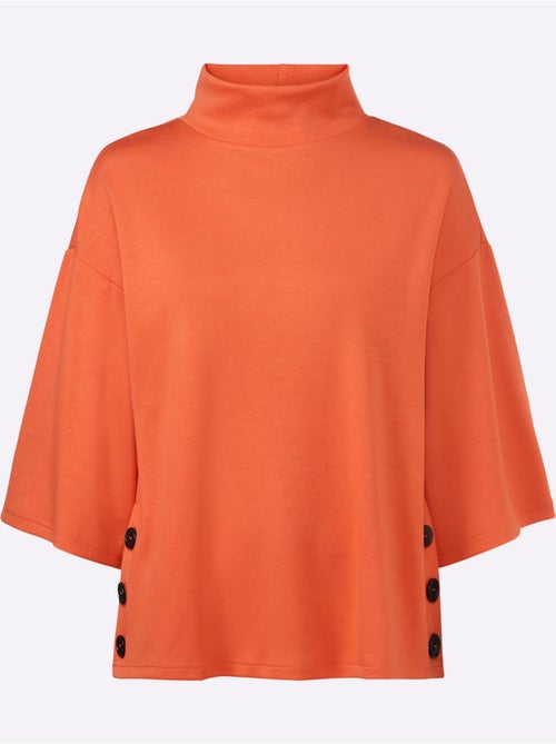 Sweatshirt Boutons Contrastés élégants - Taille Standard - helline - Kiabi