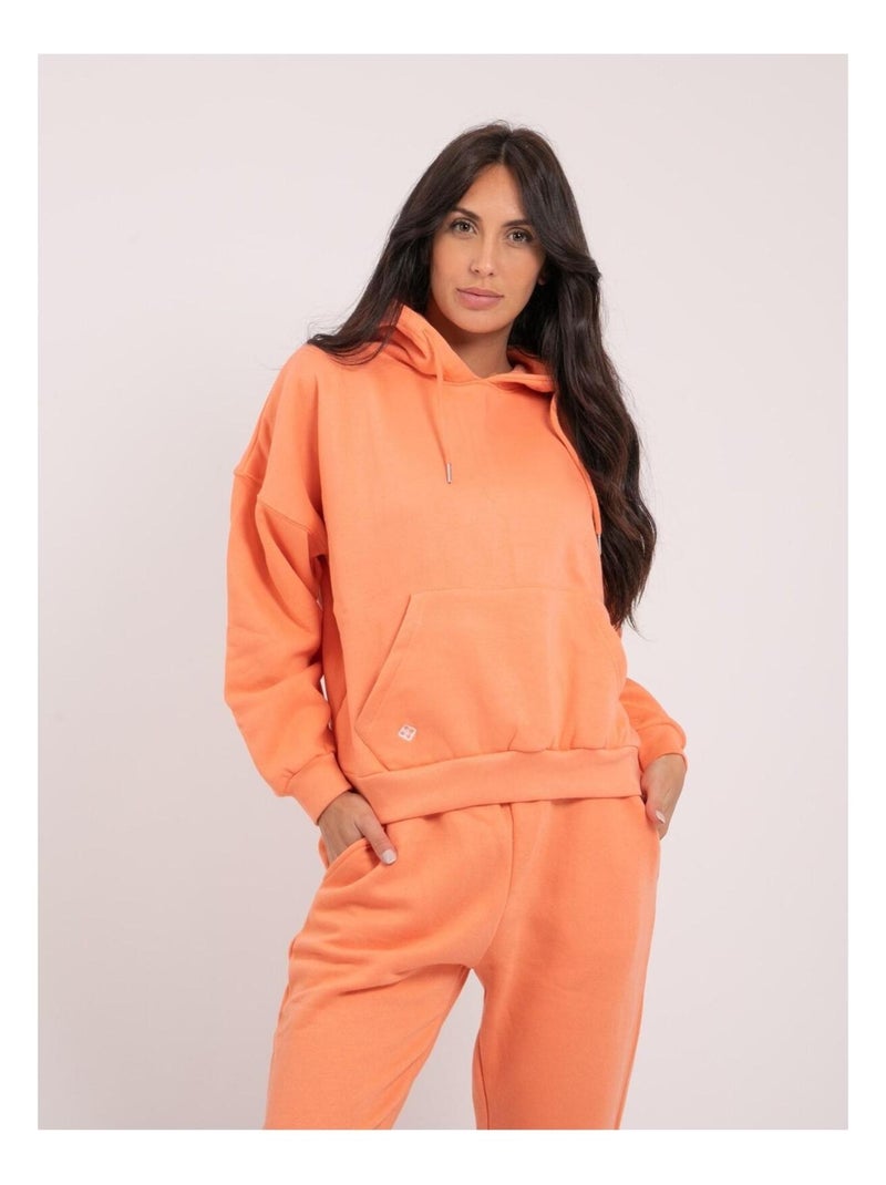 Sweatshirt capuche YLONA Orange corail - Kiabi