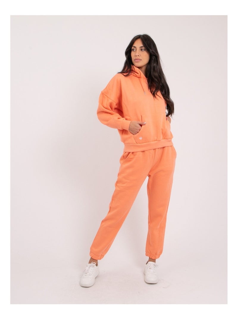 Sweatshirt capuche YLONA Orange corail - Kiabi