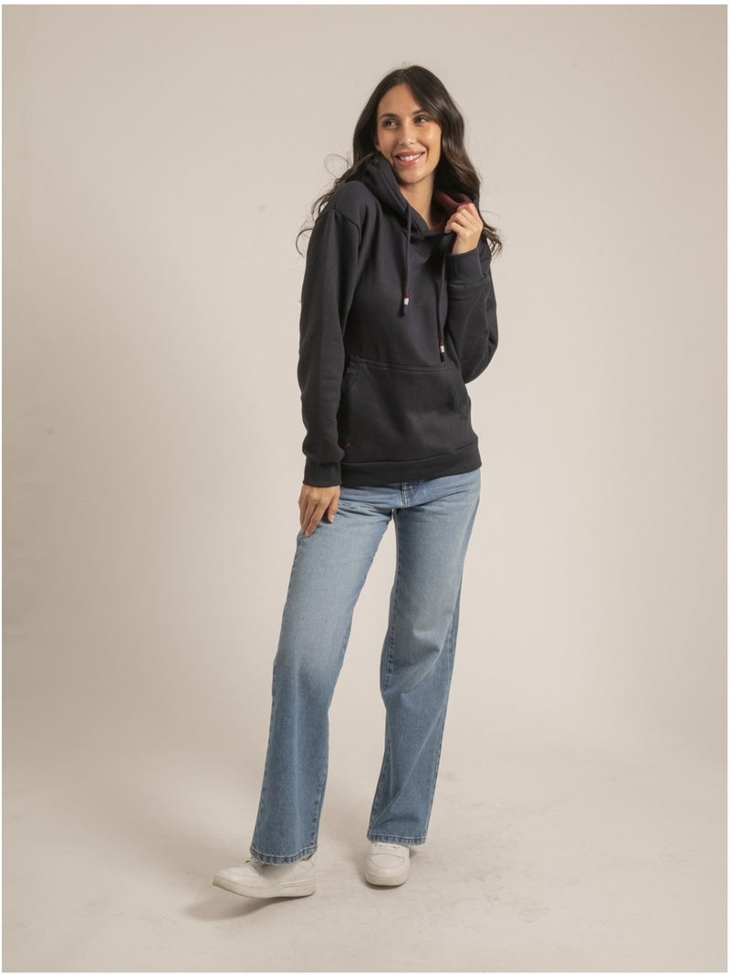 Sweatshirt capuche YZIA Bleu marine - Kiabi