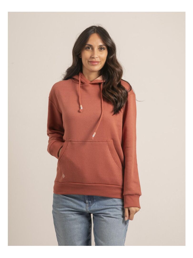 Sweatshirt capuche YZIA Rouge brique - Kiabi