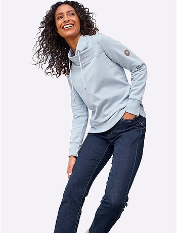 Sweatshirt col asymétrique - taille standard - helline