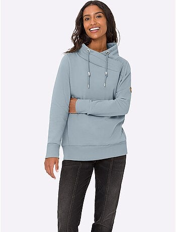 Sweatshirt col asymétrique - taille standard - helline