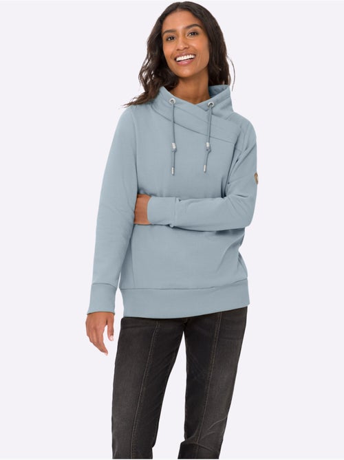 Sweatshirt Col Asymétrique - Taille Standard - helline - Kiabi