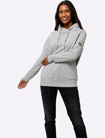 Sweatshirt Col Asymétrique - Taille Standard - Helline