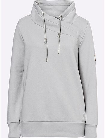 Sweatshirt Col Asymétrique - Taille Standard - Helline