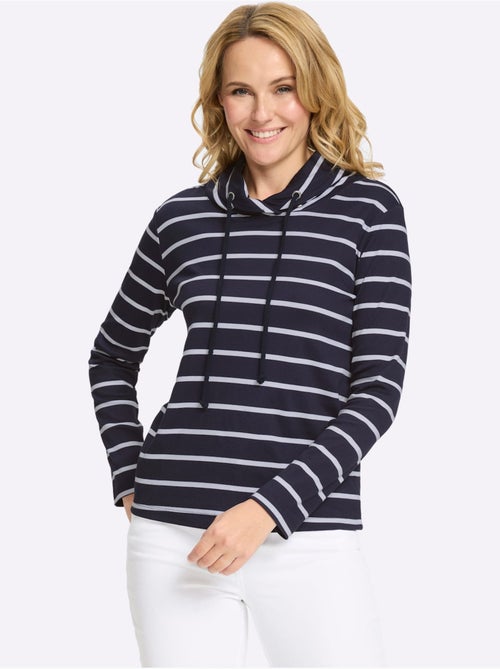 Sweatshirt Col Avec Coulisse Et Lien à Nouer - Taille Standard - Moda Vilona - Kiabi Sweatshirt Col Avec Coulisse Et Lien à Nouer - Taille Standard - Moda Vilona - Kiabi