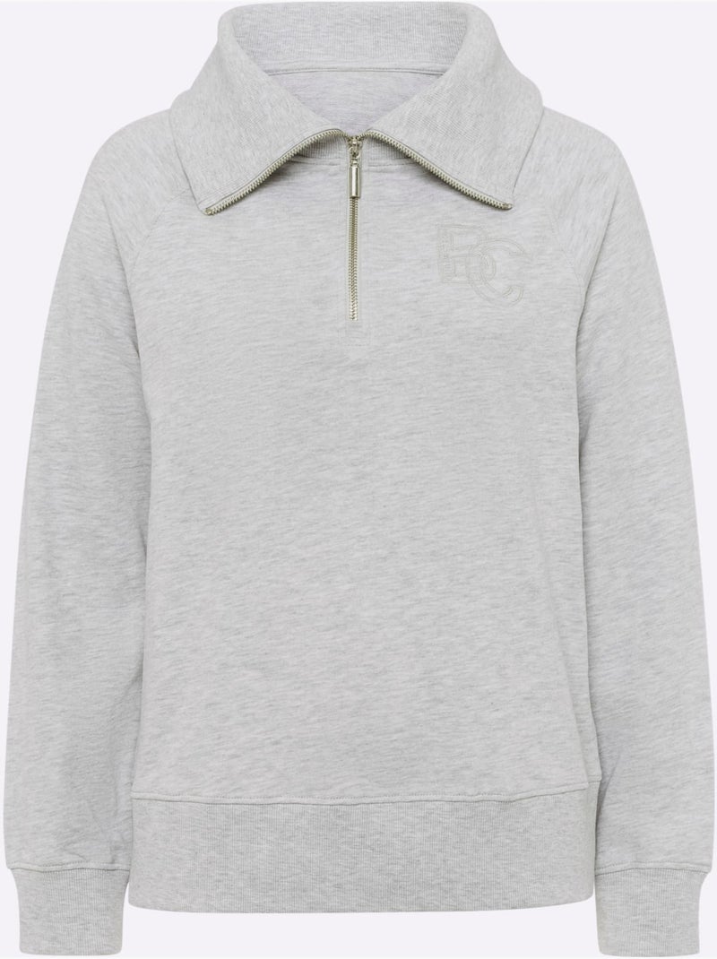 Sweatshirt Col Camionneur - Taille Standard - Helline Gris chiné - Kiabi