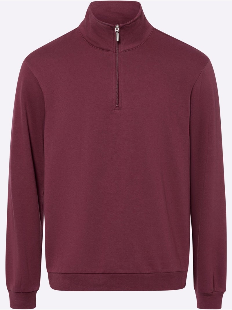Sweatshirt col camionneur - taille standard - moda vilona Bordeaux - Kiabi