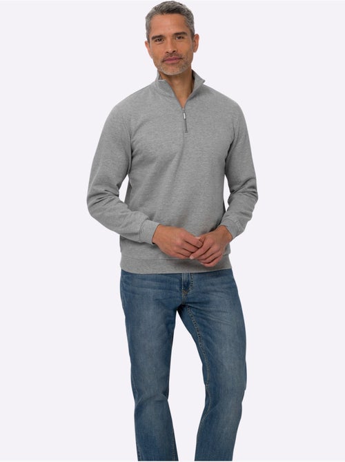 Sweatshirt col camionneur - taille standard - moda vilona - Kiabi Sweatshirt col camionneur - taille standard - moda vilona - Kiabi