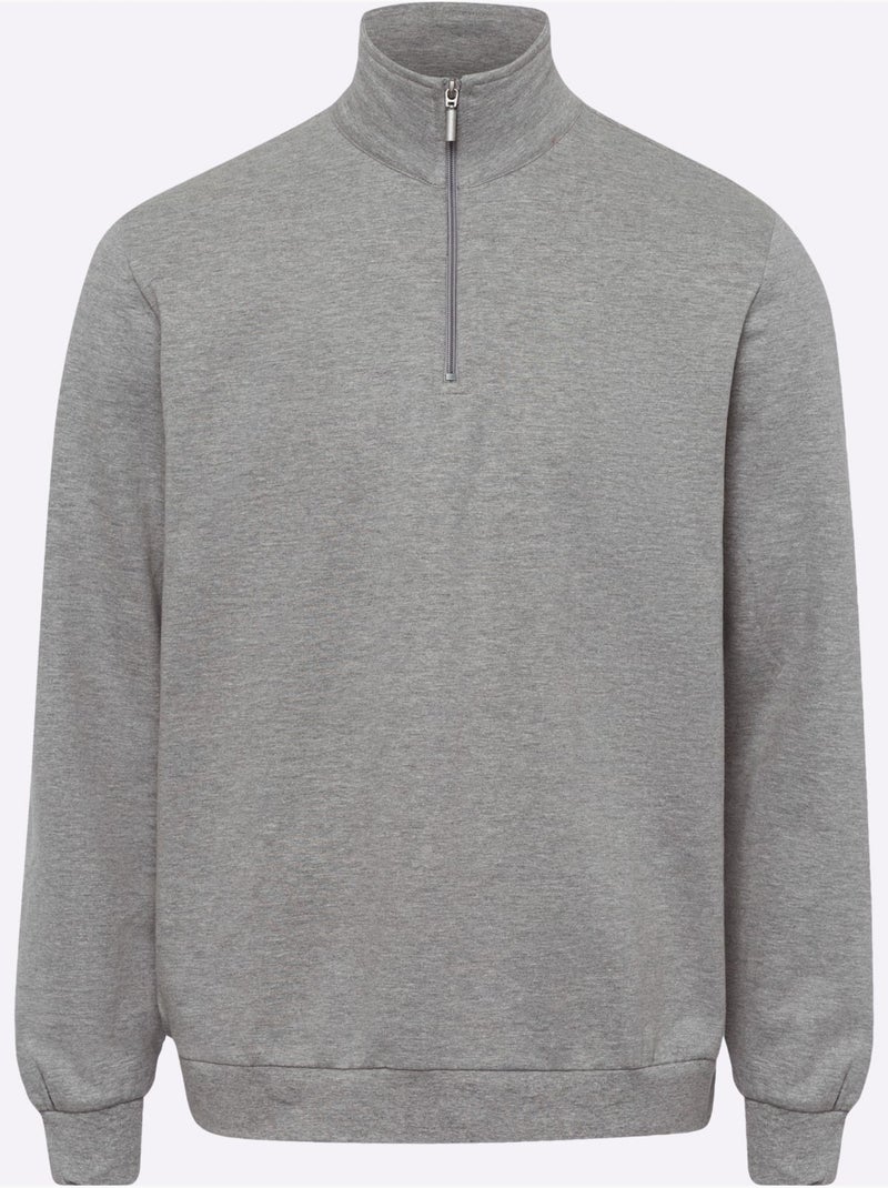 Sweatshirt col camionneur - taille standard - moda vilona Gris clair - Kiabi