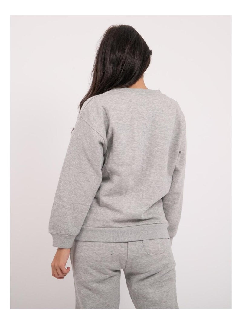 Sweatshirt col rond YORK Gris - Kiabi