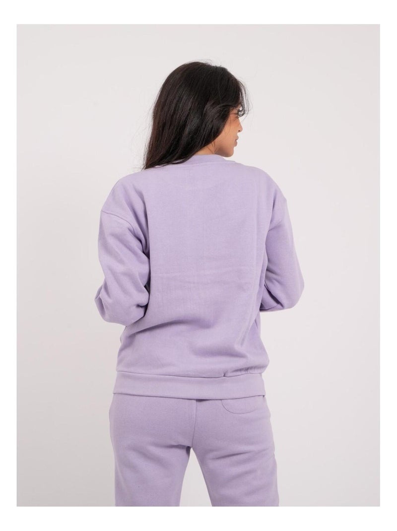 Sweatshirt col rond YORK Violet clair - Kiabi