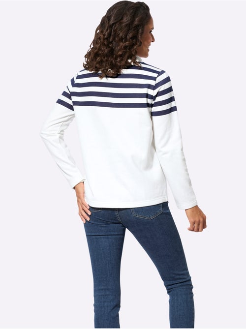 Sweatshirt coton avec rayures horizontales sur les épaules et les manches - taille standard - witt - Kiabi Sweatshirt coton avec rayures horizontales sur les épaules et les manches - taille standard - witt - Kiabi