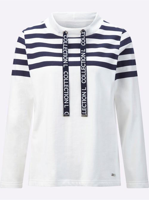 Sweatshirt coton avec rayures horizontales sur les épaules et les manches - taille standard - witt - Kiabi Sweatshirt coton avec rayures horizontales sur les épaules et les manches - taille standard - witt - Kiabi
