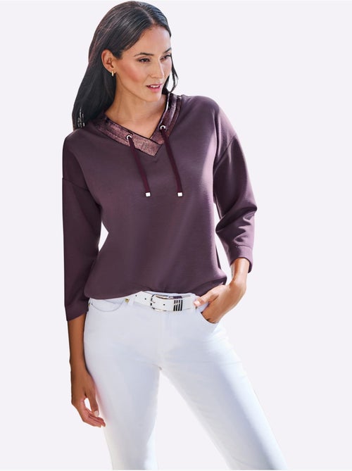 Sweatshirt Coulisse Et Lien à Nouer - Taille Standard - Helline - Kiabi Sweatshirt Coulisse Et Lien à Nouer - Taille Standard - Helline - Kiabi
