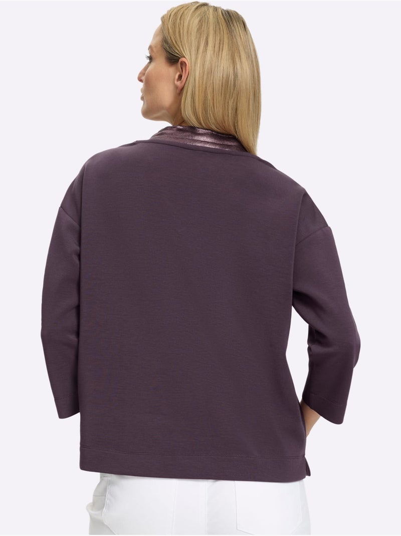 Sweatshirt Coulisse Et Lien à Nouer - Taille Standard - Helline Violet aubergine - Kiabi