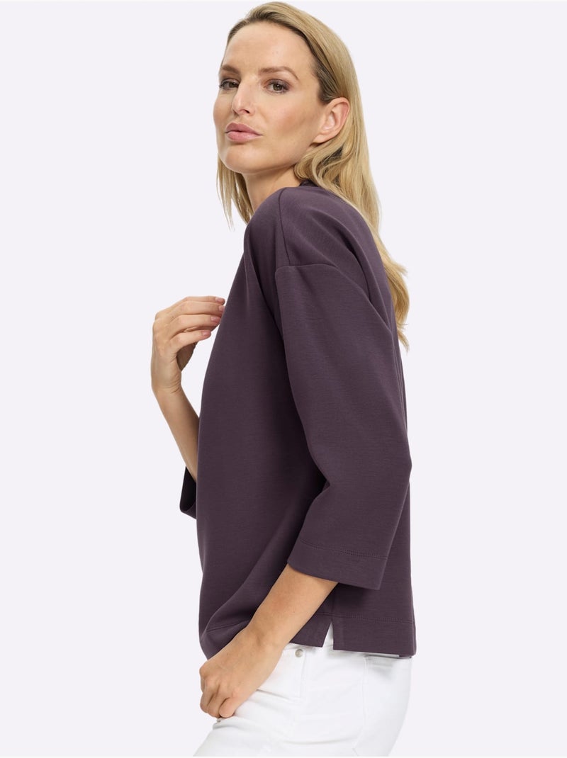 Sweatshirt Coulisse Et Lien à Nouer - Taille Standard - Helline Violet aubergine - Kiabi