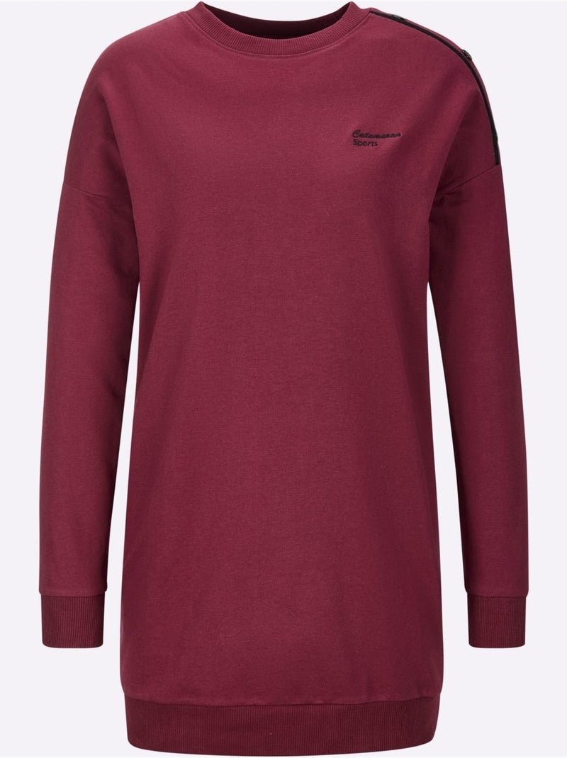 Sweatshirt coupe longue flatteuse - taille standard - witt Bordeaux - Kiabi