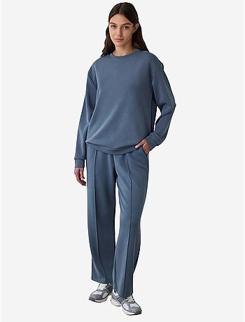 Sweatshirt court oversize à col rond en modal penti