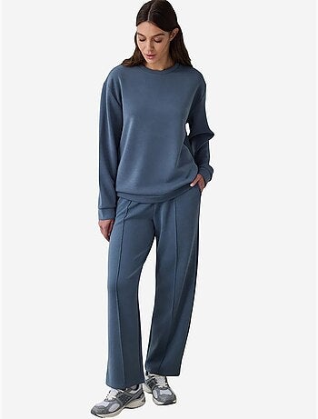 Sweatshirt court oversize à col rond en modal penti